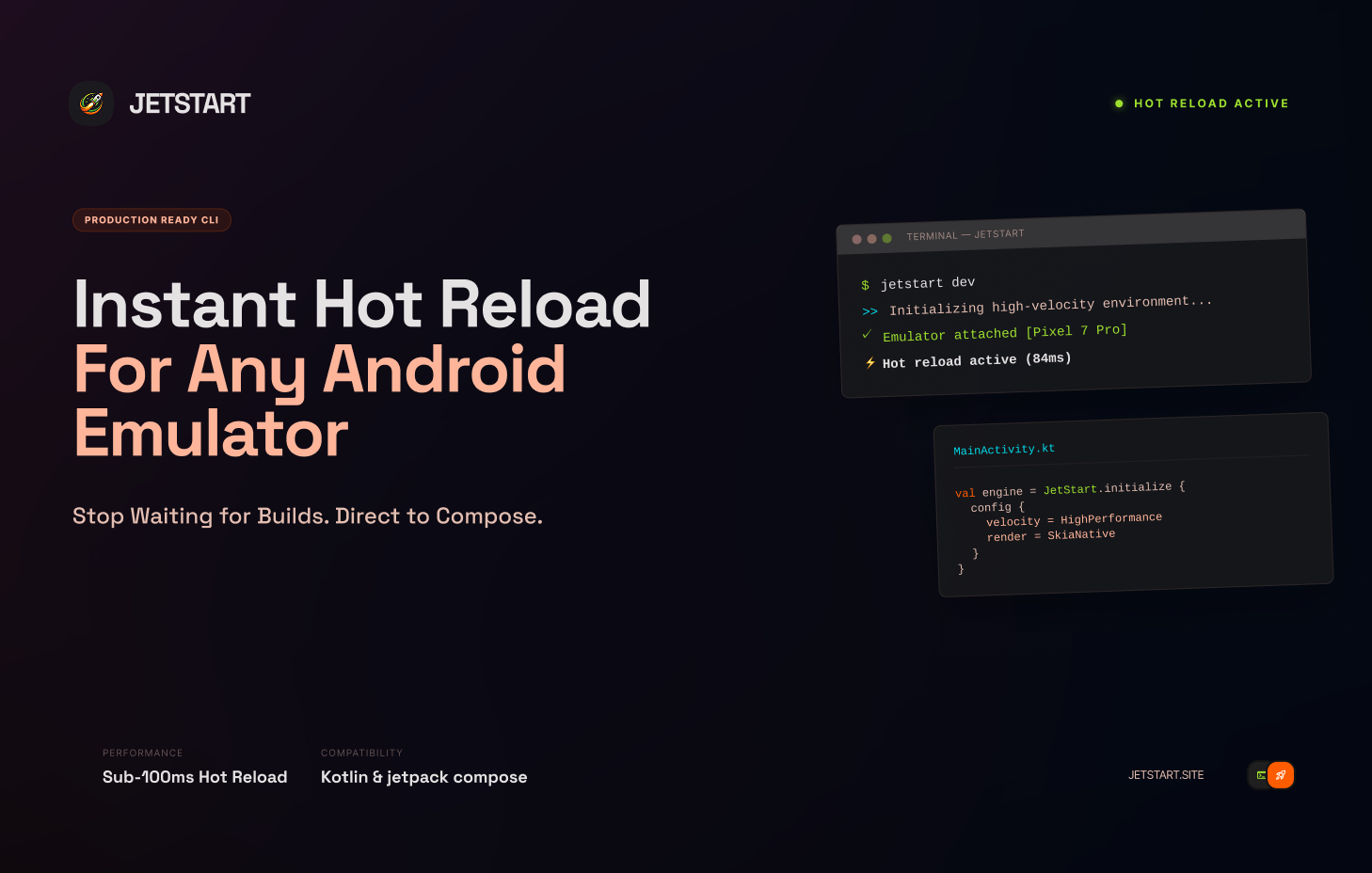 Quick Start | JetStart | Hot Reload for Android & Jetpack Compose